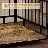 Rustic Brown MDF Iron Large Dog Crate Furniture - Sleep Galleria