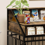 Rustic Brown MDF Iron Large Dog Crate Furniture - Sleep Galleria
