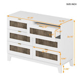 Rustic Farmhouse Wooden Dresser With 6 Drawers - Sleep Galleria