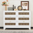 Rustic Farmhouse Wooden Dresser With 6 Drawers - Sleep Galleria