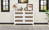 Rustic Farmhouse Wooden Dresser With 6 Drawers - Sleep Galleria