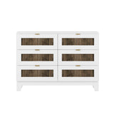 Rustic Farmhouse Wooden Dresser With 6 Drawers - Sleep Galleria