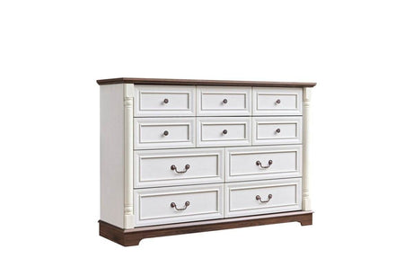 Rustic Walnut 10-Drawer Wooden Storage Dresser - Sleep Galleria