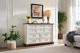 Rustic Walnut 10-Drawer Wooden Storage Dresser - Sleep Galleria