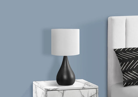 Set Of 2 18-Inch Black Metal Table Lamps With Shades - Sleep Galleria