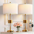 Set Of 2 Brushed Gold Metal Touch Control Lamps - Sleep Galleria