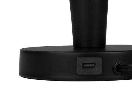 Set of 2 Contemporary Black Metal USB Table Lamps - Serenova - Sleep Galleria
