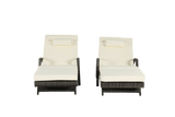 Set Of 2 Outdoor Adjustable Wicker Reclining Lounge Chairs - Sleep Galleria