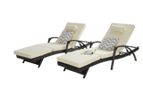 Set Of 2 Outdoor Adjustable Wicker Reclining Lounge Chairs - Sleep Galleria