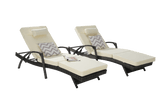 Set Of 2 Outdoor Adjustable Wicker Reclining Lounge Chairs - Sleep Galleria