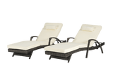 Set Of 2 Outdoor Adjustable Wicker Reclining Lounge Chairs - Sleep Galleria