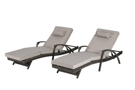Set of 2 Outdoor Weather Resistant Wicker Reclining Chairs - Serenova - Sleep Galleria
