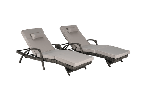 Set of 2 Outdoor Weather Resistant Wicker Reclining Chairs - Serenova - Sleep Galleria