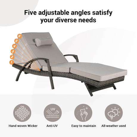 Set of 2 Outdoor Weather Resistant Wicker Reclining Chairs - Serenova - Sleep Galleria