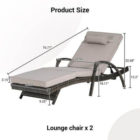 Set of 2 Outdoor Weather Resistant Wicker Reclining Chairs - Serenova - Sleep Galleria