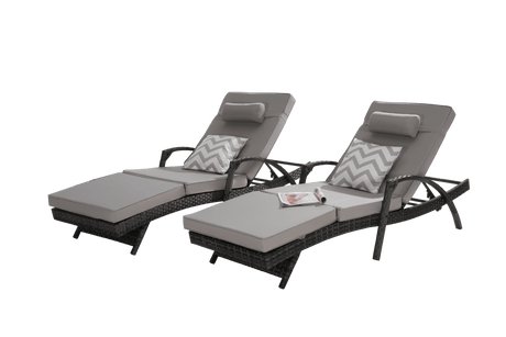 Set of 2 Outdoor Weather Resistant Wicker Reclining Chairs - Serenova - Sleep Galleria