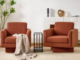 Set of 2 Teddy Sherpa Boucle Swivel Accent Chairs - Sleep Galleria