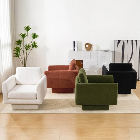 Set of 2 Teddy Sherpa Boucle Swivel Accent Chairs - Sleep Galleria