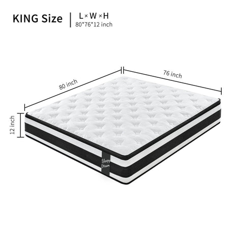 Soft 12-Inch Pocket Spring Memory Foam Mattress - Sleep Galleria