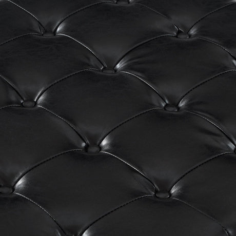 Square Storage Ottoman With Tufted Faux Leather Seat - Serenova - Sleep Galleria