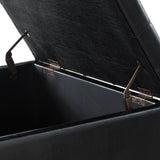 Square Storage Ottoman With Tufted Faux Leather Seat - Sleep Galleria