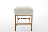 Teddy Fabric Upholstered Storage Bench With Metal Legs - Sleep Galleria