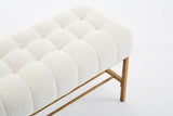 Teddy Fabric Upholstered Storage Bench With Metal Legs - Sleep Galleria