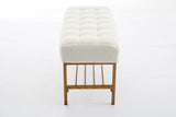 Teddy Fabric Upholstered Storage Bench With Metal Legs - Sleep Galleria