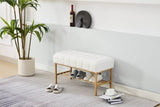 Teddy Fabric Upholstered Storage Bench With Metal Legs - Sleep Galleria