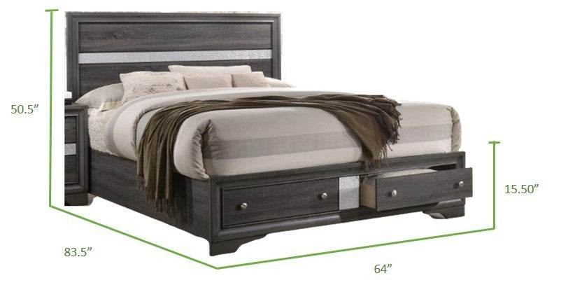 Traditional 4-Piece Wood Storage Bedroom Furniture Set - Sleep Galleria