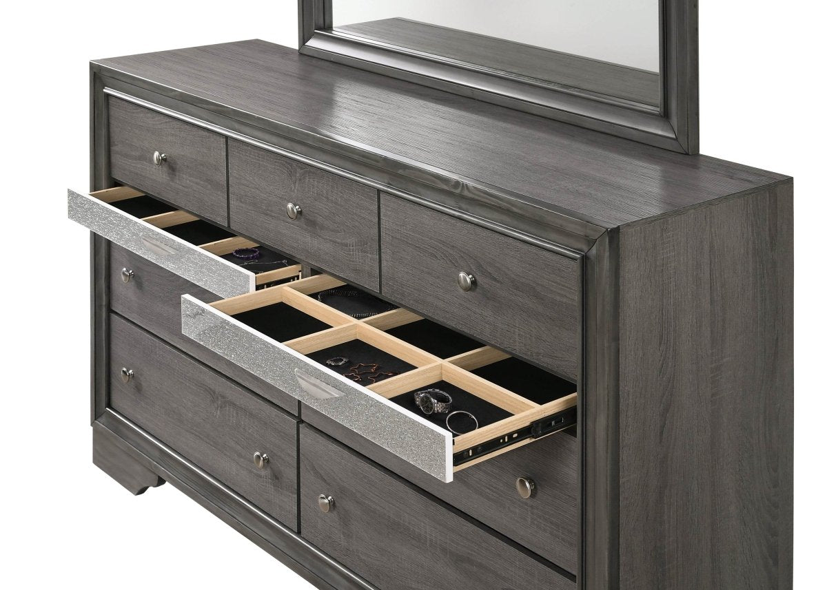 Traditional 4-Piece Wood Storage Bedroom Furniture Set - Sleep Galleria