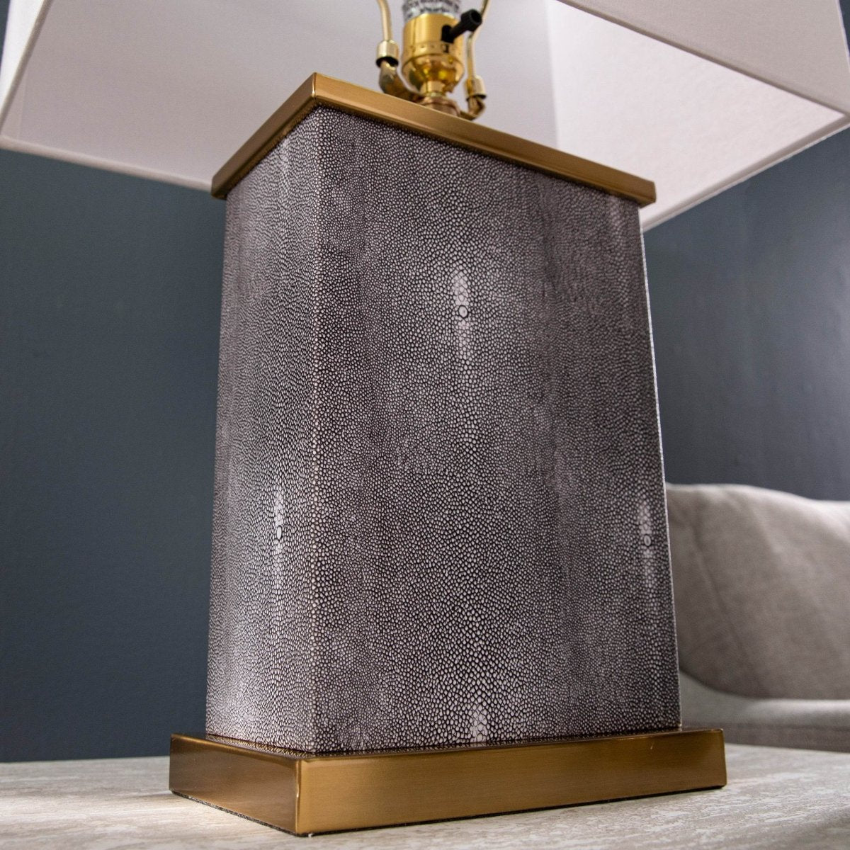 Transitional Black Iron Table Lamp With Linen Shade - Sleep Galleria