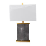 Transitional Black Iron Table Lamp With Linen Shade - Sleep Galleria