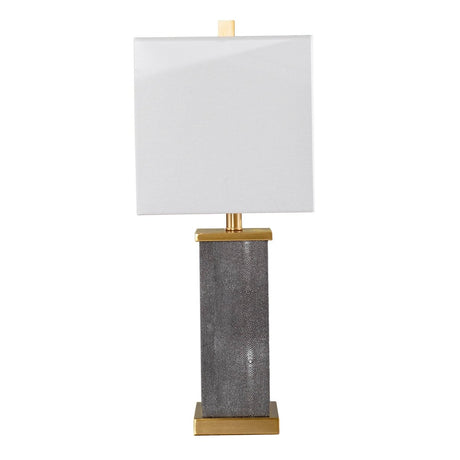 Transitional Black Iron Table Lamp With Linen Shade - Serenova - Sleep Galleria