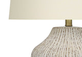 Transitional Cream Ceramic Table Lamp With Ivory Shade - Serenova - Sleep Galleria