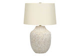 Transitional Cream Ceramic Table Lamp With Ivory Shade - Serenova - Sleep Galleria