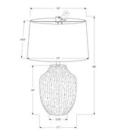 Transitional Cream Ceramic Table Lamp With Ivory Shade - Serenova - Sleep Galleria