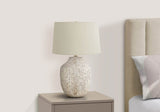 Transitional Cream Ceramic Table Lamp With Ivory Shade - Serenova - Sleep Galleria