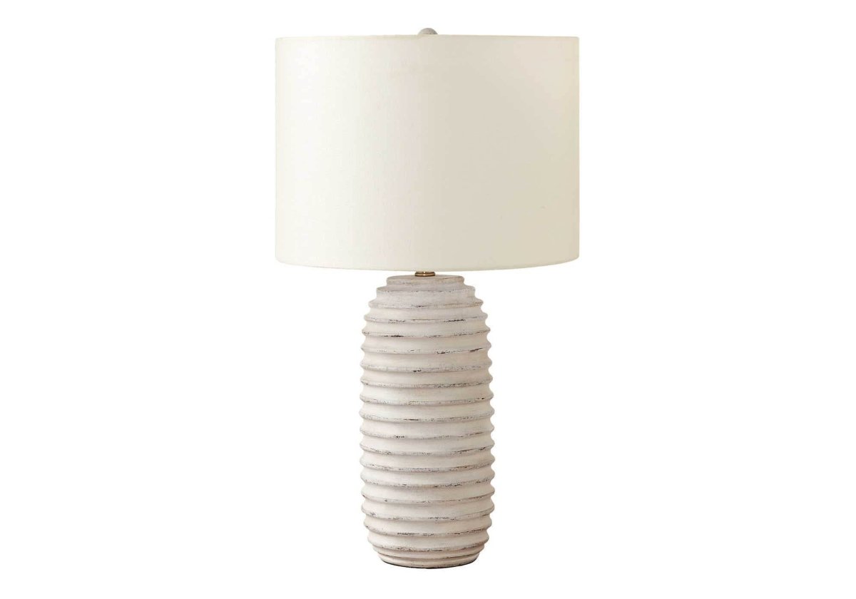 Transitional Cream Resin Textured 28 - Inch Table Lamp - Serenova - Sleep Galleria