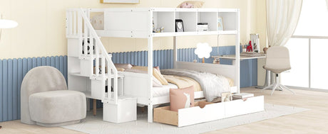 Twin Over Full Solid Wood Bunk Bed With Storage Staircase - Serenova - Sleep Galleria