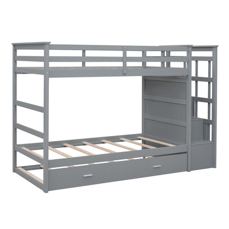 Twin - Over - Twin Solid Wood Bunk Bed With Trundle - Serenova - Sleep Galleria