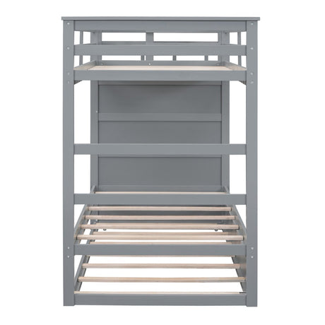 Twin - Over - Twin Solid Wood Bunk Bed With Trundle - Serenova - Sleep Galleria