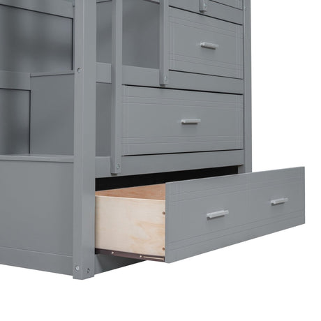 Twin - Over - Twin Solid Wood Bunk Bed With Trundle - Serenova - Sleep Galleria