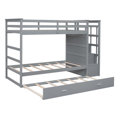 Twin - Over - Twin Solid Wood Bunk Bed With Trundle - Serenova - Sleep Galleria