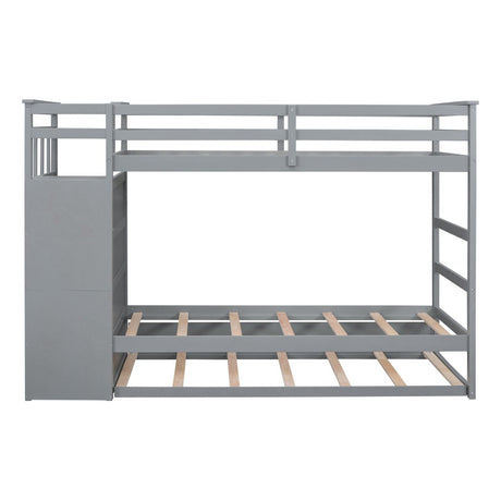 Twin - Over - Twin Solid Wood Bunk Bed With Trundle - Serenova - Sleep Galleria
