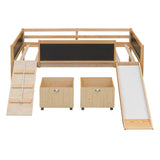 Twin Solid Wood Loft Bed With Storage Boxes - Sleep Galleria