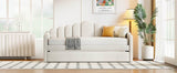 Twin Velvet Upholstered Daybed With Trundle And USB Ports - Serenova - Sleep Galleria