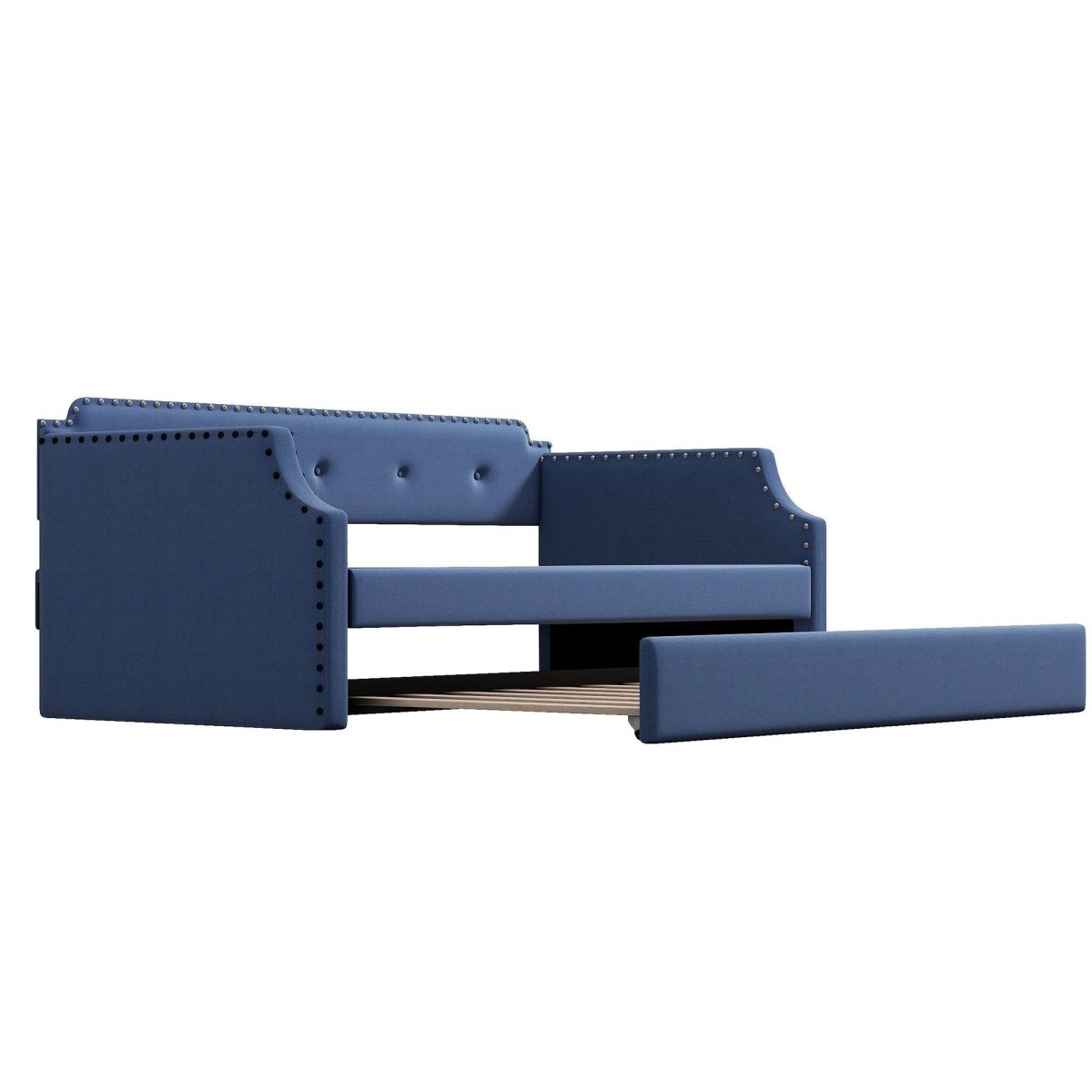 Upholstered Linen Twin Daybed With Trundle - Sleep Galleria