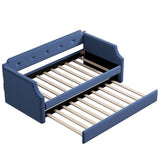 Upholstered Linen Twin Daybed With Trundle - Sleep Galleria