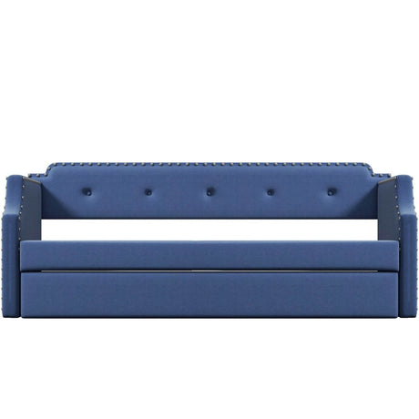 Upholstered Linen Twin Daybed With Trundle - Sleep Galleria